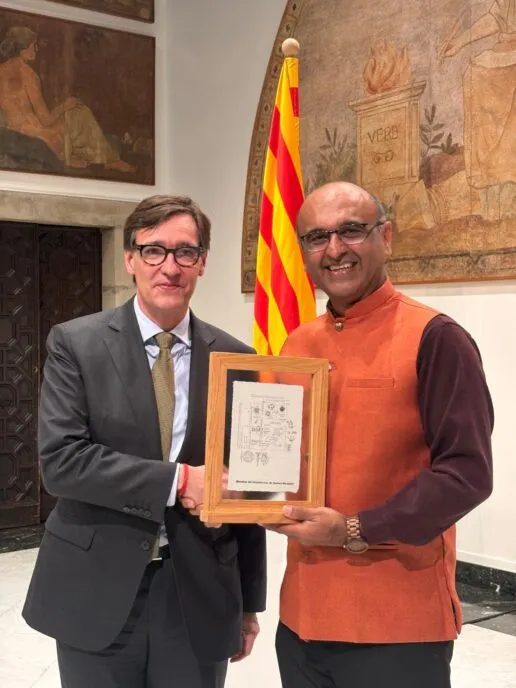 Salvador Illa, President of the Catalonia Government and Professor Yadvinder Malhi