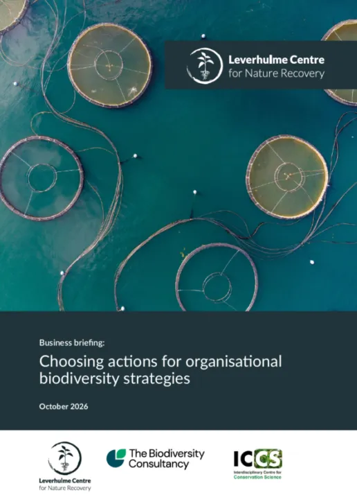 The cover of the report featuring an overhead image of a Scottish fish farm